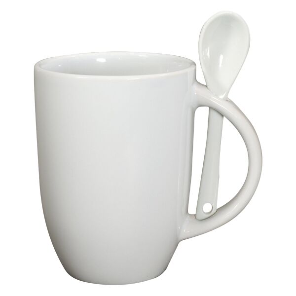 12oz Dapper Ceramic Mug With Spoon Thumbnail
