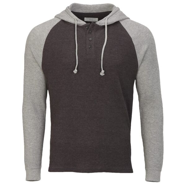 Unisex Waffle Knit Pullover Hooded Long Sleeve T-Shirt Thumbnail