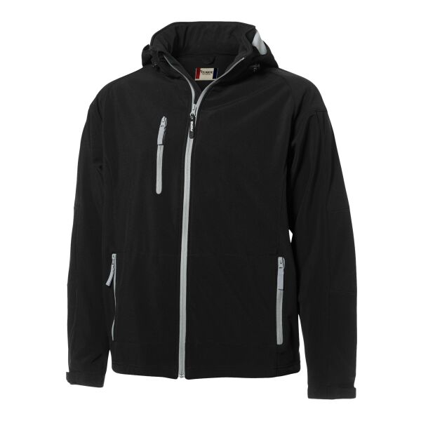 Clique Serac Stretch Softshell Hooded Full Zip Mens Jacket Thumbnail