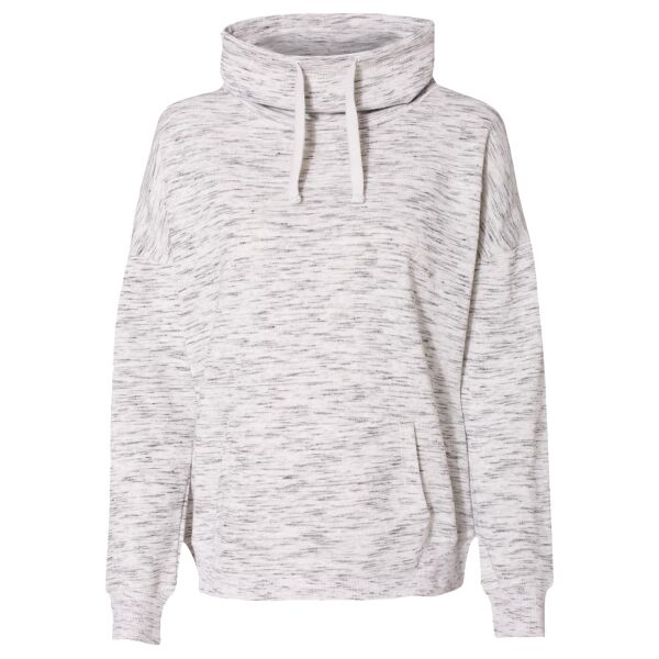 Ladies' Melange Fleece Cowl Neck Sweatshirt Thumbnail