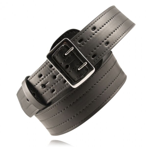 STITCHED EDGE SAM BROWNE DUTY BELT W/ CHROME BUCKLE, 2.25" (58MM) Thumbnail