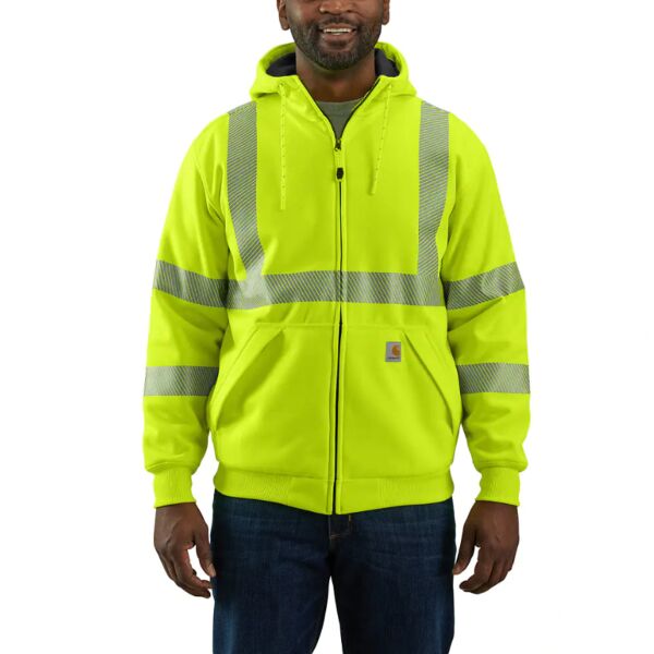 HIGH-VISIBILITY LOOSE FIT MIDWEIGHT THERMAL-LINED FULL-ZIP CLASS 3 SWEATSHIRT Thumbnail