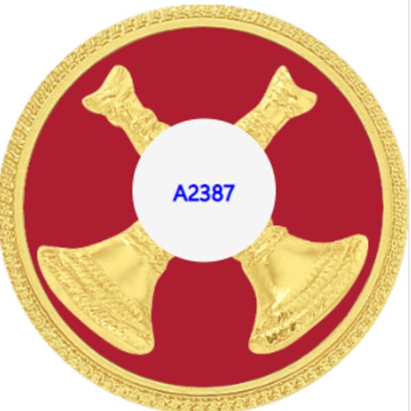 Blackinton Two Bugles BC Red Enameled Hat Pin/Cap Insignia Thumbnail