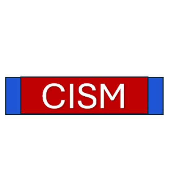 CISM Award Pin- GOL-TONE X Enamel 1 3/8x3/8 Thumbnail
