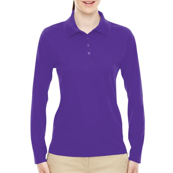 Ladies' Pinnacle Performance Long-Sleeve Piqué Polo (WT) Thumbnail