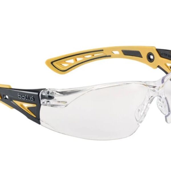 Bolle Rush+ Safety Glasses Clear/Yellow/Black Thumbnail