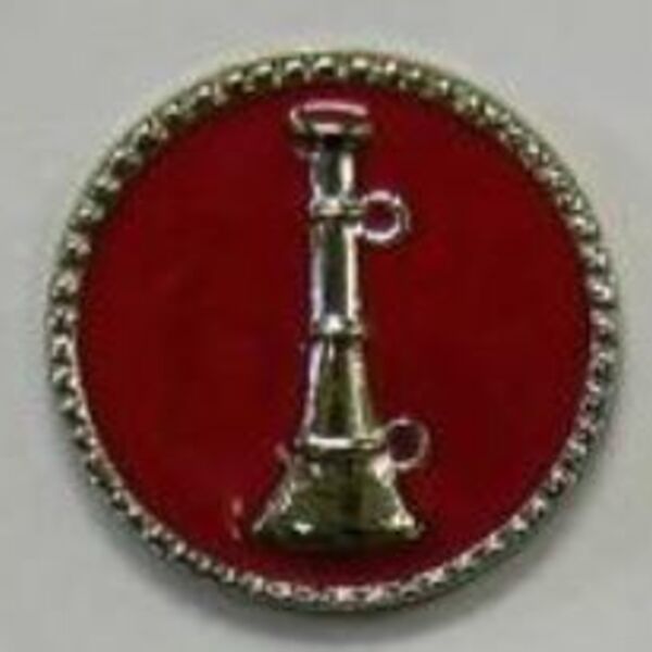 FD Collar Brass: Red Disc, Silver Rank 1 Bugle  Thumbnail