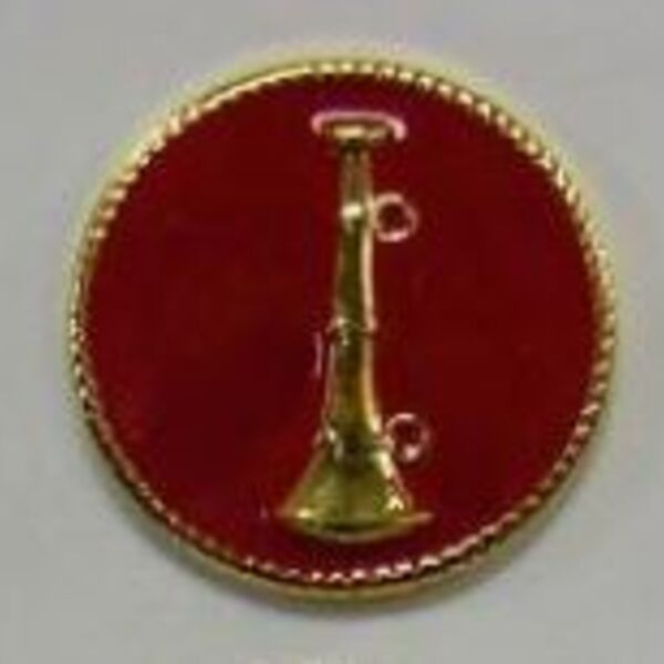 FD Collar Brass: Red Disc, Gold  Rank 1 Bugle  Thumbnail