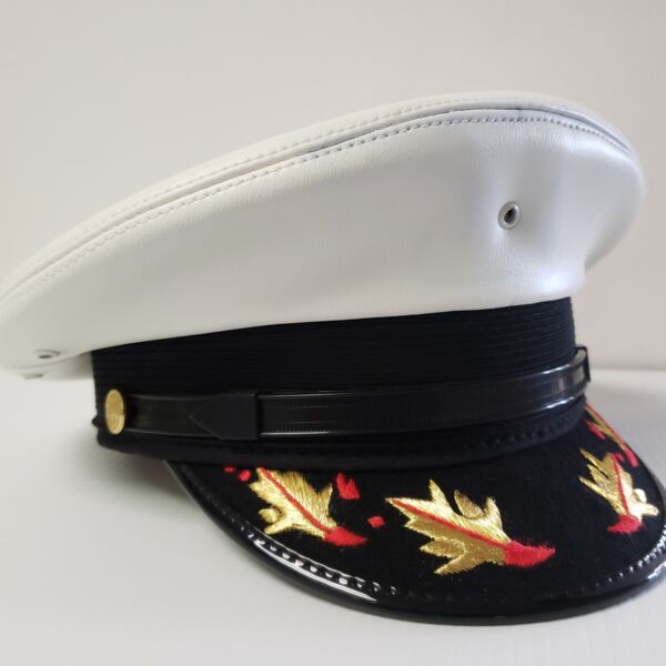 Bayly4FlamesWhiteLeatheretteMilitaryAirCap Thumbnail