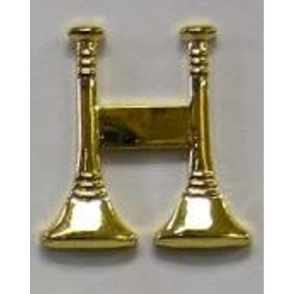 FD Collar Brass: Cut-Out Bugles, Gold Thumbnail